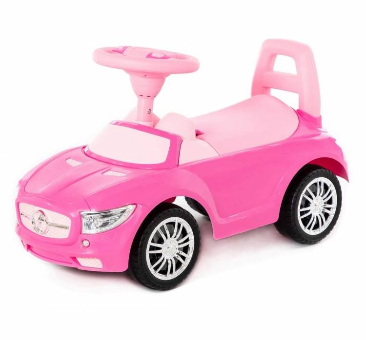 Каталка-автомобиль "SuperCar" №1 со звуковым сигналом (розовая) 4810344084477