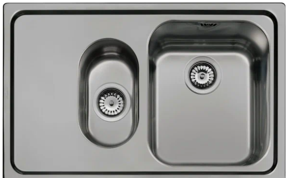 Кухонная мойка SMEG | SP7915SN | установка с бортиком 13 мм | необорачиваемая | цвет состаренное серебро |  50х79 см | Италия