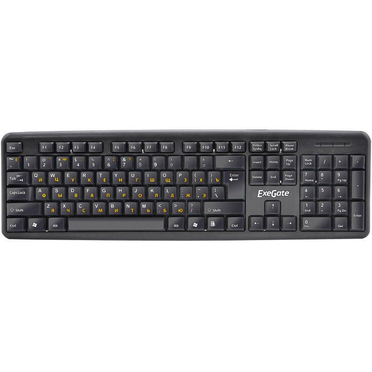 Клавиатура Exegate LY-331, <USB, шнур 1,5м, черная, 104кл, Enter большой>, Color box 263905