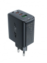 Acefast cетевое зарядное устройство A41 PD65W GaN (2*USB-C+USB-A), цвет: черный