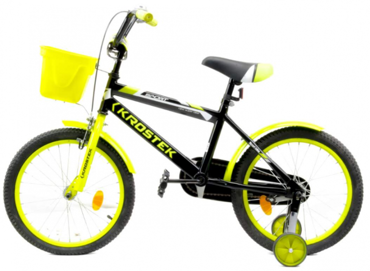 Krostek Детский велосипед Rally | Цвет: Черный | Размер колеса: 18 | Размер рамы: 11.5 | Тормоза: Ободной + Барабанный | Количество скоростей: 1 | Материал рамы: Сталь