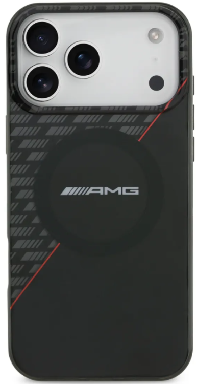 AMG Чехол для iPhone 17 Pro Max IML Double layer Rhombs Hard Black/Red  (MagSafe)
