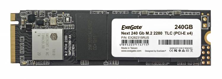 Накопитель SSD  ExeGate KC2000MNext 240 Gb M.2 2280  3D TLC (PCI-E x4) <EX282315RUS>