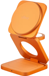 uBear Беспроводное зарядное устройство 3-в-1 | Мощность: 35 Вт  | С поддержкой MagSafe | Qi2.2 | Balance Slim, Космический оранжевый