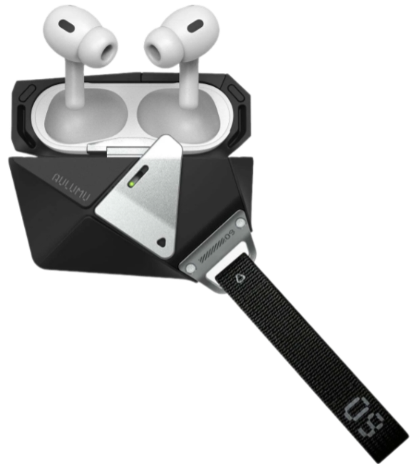 Aulumu Чехол для AirPods Pro 1/2, A09, геометрической формы, с двойным замком, черный 