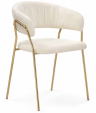 Woodville Стул на металлокаркасе Kamelia белый fabric / золотой / до 100 кг