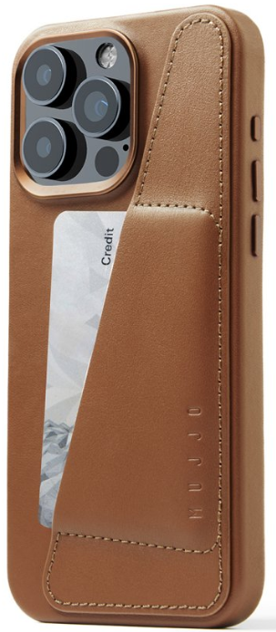 Mujjo Кожаный чехол-бумажник с Magsafe для iPhone 15 Pro Max,Коричневый