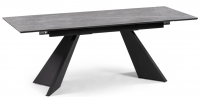 Woodville Керамический стол "Ливи" серый мрамор / черный | Ширина - 80; Высота - 78; Длина в разложенном виде - 200; Длина - 140 см