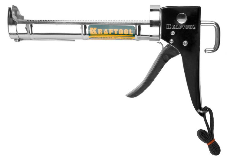 Kraftool 06671_z01 Пистолет "C-Kraft" для герметика 06671, полукорпусной, хромированный, 320мл