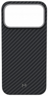 Magssory Чехол для iPhone 17 Pro Max | Поддержка MagSafe | Поддержка беспроводной зарядки | Кевлар+ карбон | Aramid Frame Case Midnight