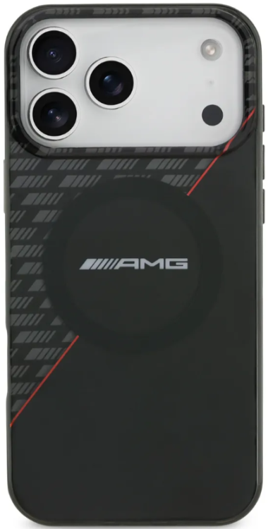 AMG Чехол для iPhone 17 Pro IML Double layer Rhombs Hard Black/Red (MagSafe)