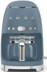 Smeg Капельная кофеварка | 1.4 л | Кувшин на 10 чашек | Система против капель | Мерная ложка для молотого кофе | Многоразовый фильтр для кофе | Стиль 50-х годов, цвет синий шторм