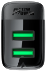 Acefast Сетевое зарядное устройство A86 12W USB-A+USB-A dual port charger (EU). Цвет: черный																			