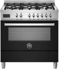Bertazzoni Варочный центр комбинированный | ВхШхГ: 89.3х89.5х60 см | Режимы работы: 11 | Духовой шкаф: 103 л | Газовые конфорки: 6 шт | PRO96L1ENET