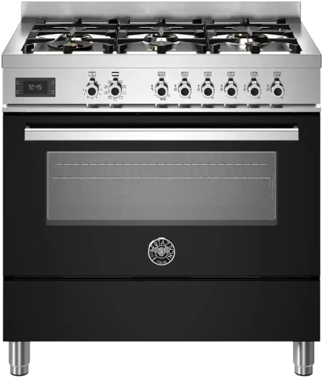 Bertazzoni Варочный центр комбинированный | ВхШхГ: 89.3х89.5х60 см | Режимы работы: 11 | Духовой шкаф: 103 л | Газовые конфорки: 6 шт | PRO96L1ENET