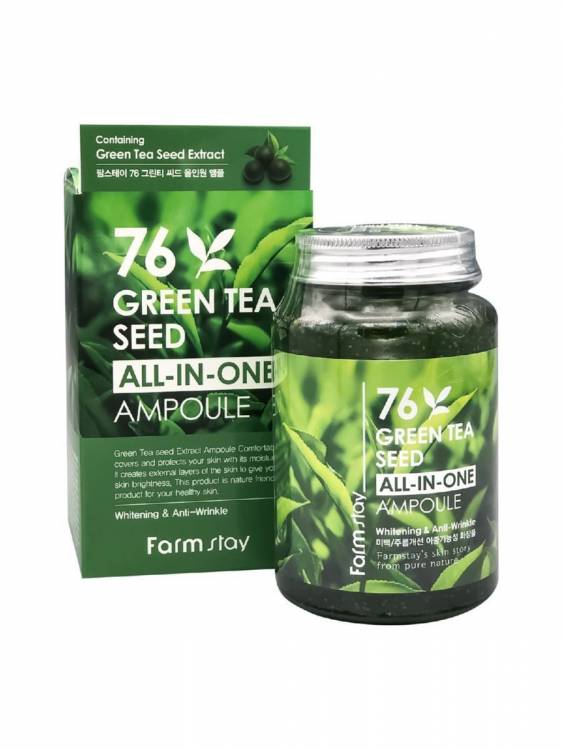 FarmStay / Многофункциональная сыворотка с семенами зеленого чая 76 Green Tea Seed All-in-One Ampoule