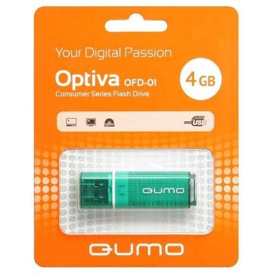 Накопитель QUMO 4GB USB 2.0 Optiva 01 Gen, цвет корпуса  зеленый