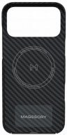 Magssory Чехол для iPhone 17 Pro | Поддержка MagSafe | Поддержка беспроводной зарядки | Кевлар+ карбон | Aramid Frame Case Midnight 
