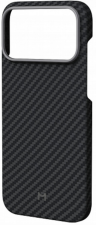 Magssory Чехол для iPhone 17 Pro | Поддержка MagSafe | Поддержка беспроводной зарядки | Кевлар+ карбон | Aramid Frame Case Midnight 