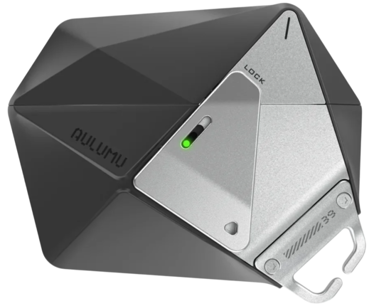 Aulumu A39 Чехол для AirPods Pro 3 | Геометрическая форма | Утолщённый корпус из TPU | Замок из цинкового сплава | Видимый LED-индикатор, черный