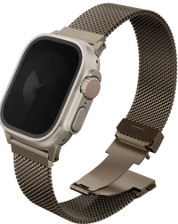 Uniq Ремешок для Apple Watch 49/46/45/44 mm Dante PRO Strap Mesh Steel, Ember Gold