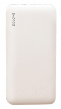 Внешний аккумулятор Power Bank Xiaomi (Mi) SOLOVE 10000mAh Type-C с 2xUSB выходом, кожаный чехол (001M+ Beige)