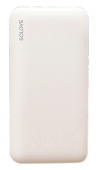 Внешний аккумулятор Power Bank Xiaomi (Mi) SOLOVE 10000mAh Type-C с 2xUSB выходом, кожаный чехол (001M+ Beige)