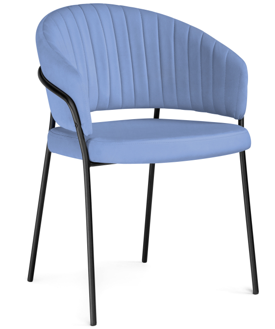 Woodville стул на металлокаркасе "Лео" , голубой / черный , страна производства - Россия / 551056