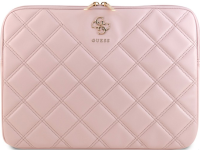 Guess Чехол для ноутбуков 13"/14" Ультратонкий | Эко-кожа | Sleeve Quilted 4G metal logo with Zipper Pink	