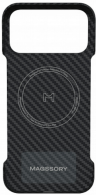 Magssory Чехол для iPhone 17 Pro Max | Поддержка MagSafe | Поддержка беспроводной зарядки | Кевлар+ карбон | Aramid Zero