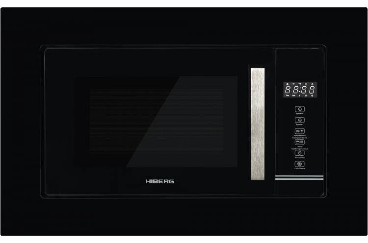 Встраиваемая микроволновая печь HIBERG VM 6502 B / 20 л, 700 Вт, гриль, автоматическая разморозка, дисплей, 59.5 см * 31.3 см * 37.5 см