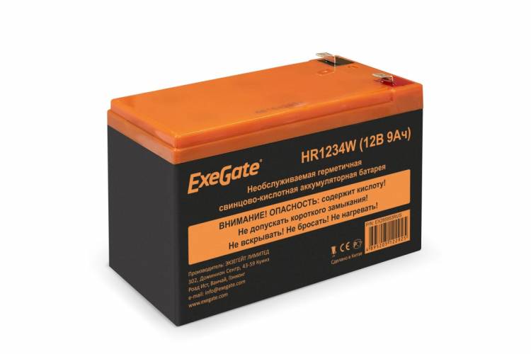 Аккумуляторная батарея ExeGate HR1234W (12V 9Ah, клеммы F2) <EX285953RUS>