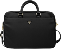 Guess Сумка для ноутбуков 15" Регулируемый наплечный ремень | Несколько отсеков для хранения | Nylon computer bag with Triangle metal logo Black	