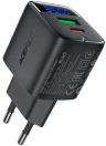 Acefast A116  GaN Сетевое зарядное устройство USB/Type-C | 35W | QC3.0 | PD | 2 порта | С дисплеем 