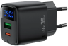 Acefast A116  GaN Сетевое зарядное устройство USB/Type-C | 35W | QC3.0 | PD | 2 порта | С дисплеем 