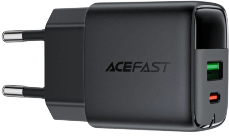 Acefast A116  GaN Сетевое зарядное устройство USB/Type-C | 35W | QC3.0 | PD | 2 порта | С дисплеем 