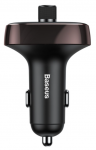 Автомобильное зарядное устройство BASEUS T typed S-09, 2*USB, 3.4A, темный кофе, дисплей + Bluetooth, FM, SD/TF CCALL-TM12