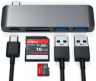 Satechi USB-хаб Type-C USB 3.0 Passthrough Hub для Macbook 12". Порты: 1x USB-C, 2 x USB 3.0, SD, microSD. Цвет серый космос.	