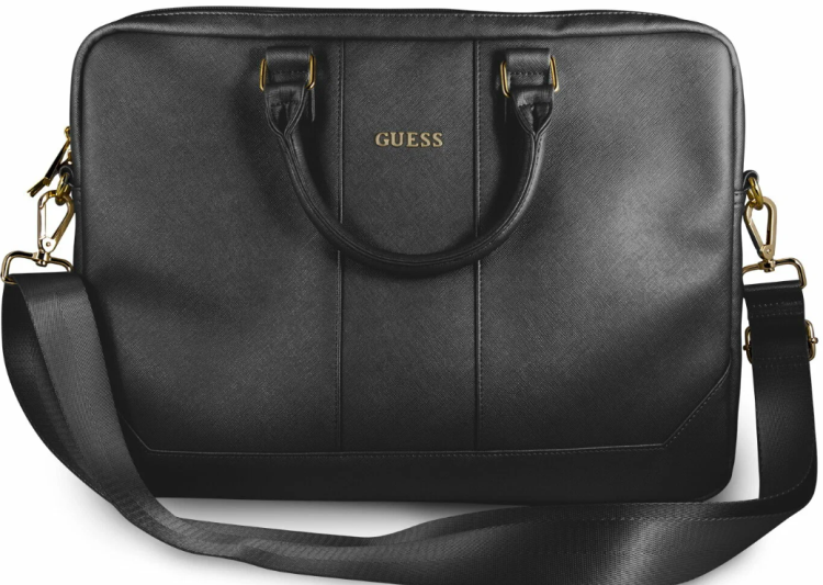 Guess Сумка для ноутбуков 15" Регулируемый наплечный ремень | Несколько отсеков для хранения | Saffiano Bag Black