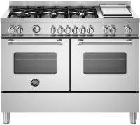 Bertazzoni Варочный центр | ВхШхГ: 89.3х119.5х60 см | Очистка: каталитическая | Количество духовок: 2 | Количество конфорок: 7 | MAS126G2EXT