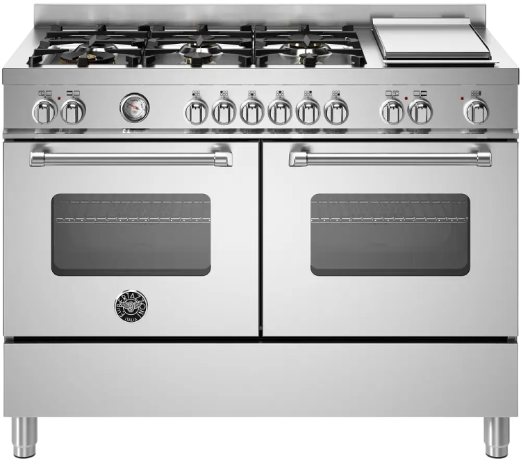 Bertazzoni Варочный центр | ВхШхГ: 89.3х119.5х60 см | Очистка: каталитическая | Количество духовок: 2 | Количество конфорок: 7 | MAS126G2EXT