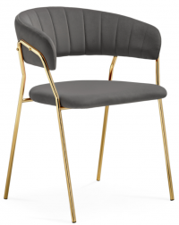 Woodville Стул на металлокаркасе "Kamelia 1" темно-серый / золотой | Ширина - 60; Глубина - 52; Высота - 79 см