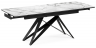 Woodville Стеклянный стол "Блэкбери" белый мрамор / черный | Ширина - 80; Высота - 75; Длина в разложенном виде - 200; Длина - 140 см