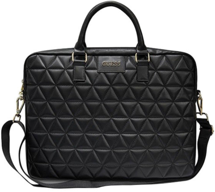 Guess Сумка для ноутбуков 15" Регулируемый наплечный ремень | Несколько отсеков для хранения | Quilted Bag Black