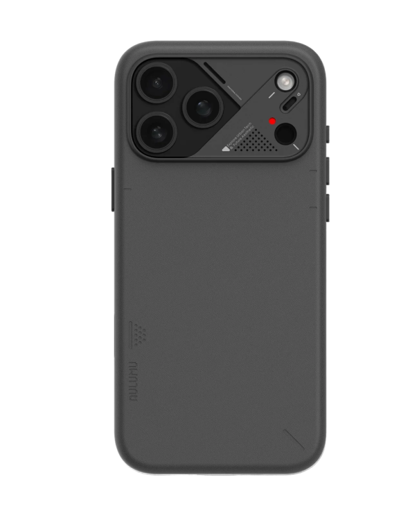 Aulumu A17 Чехол для iPhone 17 Pro Max | Совместим с MagSafe | Алюминиевая рамка камеры | Температурный индикатор с изменением цвета | Vegan Leather, черный