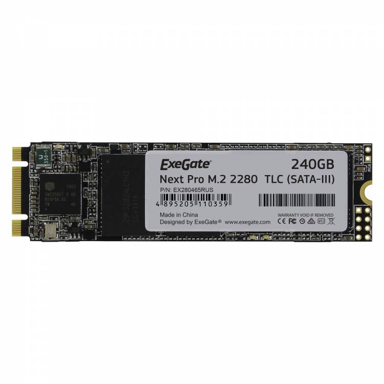 Накопитель SSD  ExeGate UV500MNextPro 240 Gb M.2 2280  3D TLC (SATA-III) <EX280465RUS>