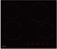 Midea Варочная стеклокерамическая поверхность MCH64107F | ВхШхГ: 5,1x59x52 см | 9 Уровней мощности | Мощность конфорок: 6600 Вт