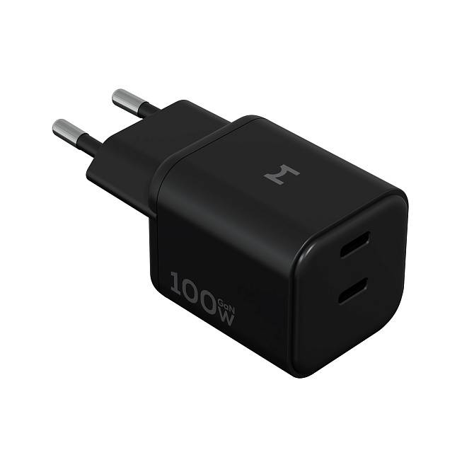 Magssory Сетевое зарядное устройство | Nano Pro 100W, GaN | 2 порта: USB-C | Быстрая зарядка, black