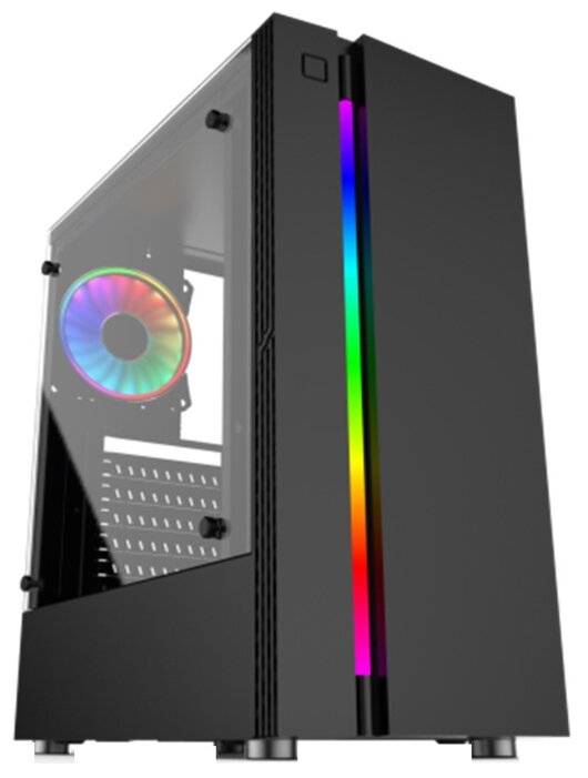Корпус Miditower ExeGate EVO-9201 Black-RGB light, ATX, <500NPX, 120mm>, с окном, 2*USB+1*USB3.0, HD Audio <EX283744RUS>