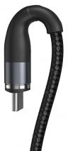 Кабель USB BASEUS Zinc Magnetic Safe, USB - Type-C, 3A, 1 м, серый+черный, на магните CATXC-MG1